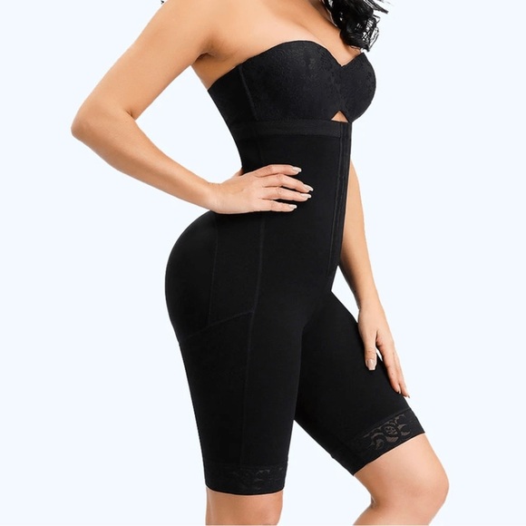 High Waist Curve Enhancing Tummy Control Shapewear with Lace Trim - Picture 8 of 8
